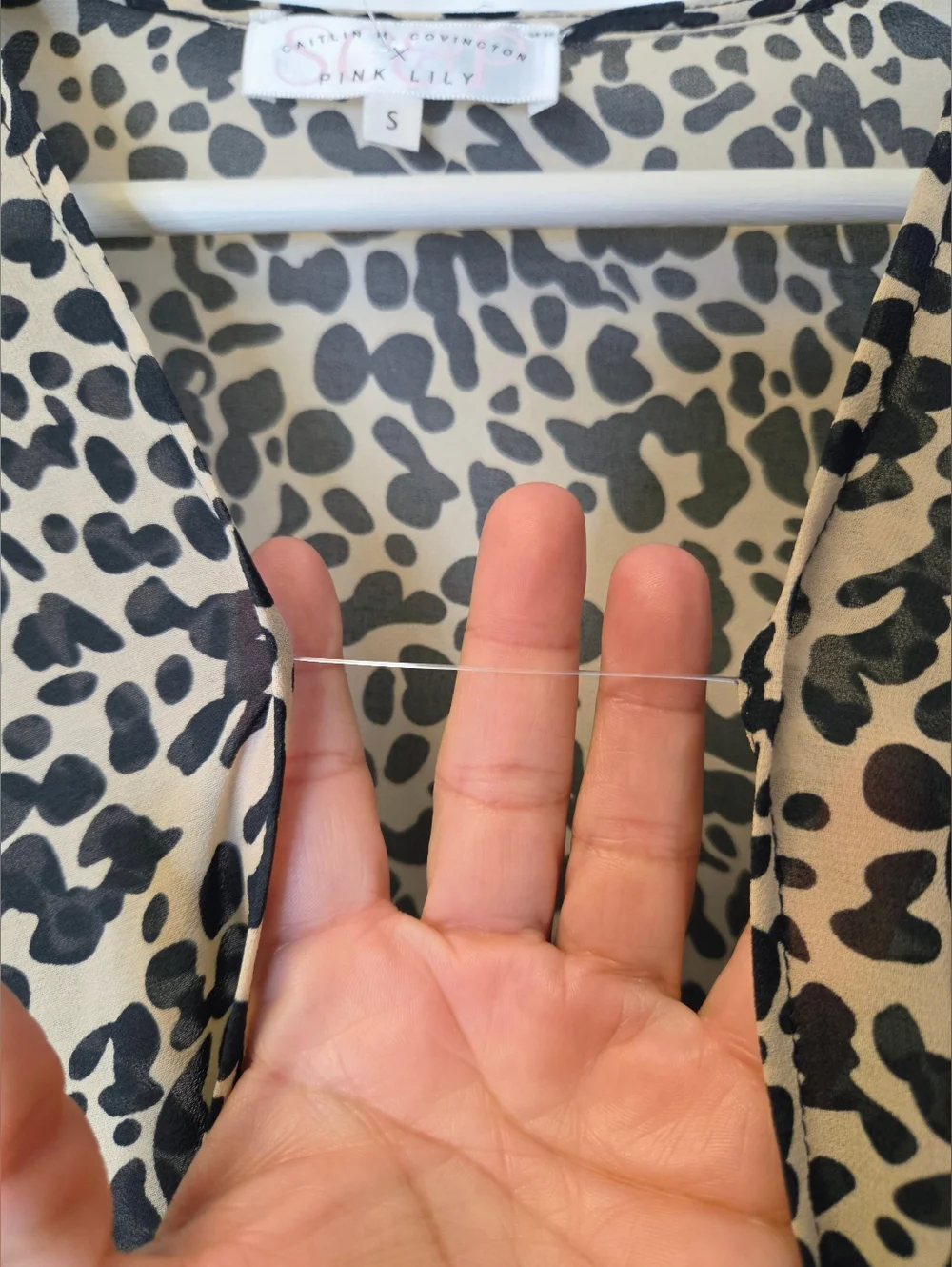 Caitlin M. Covington x Pink Lily Leopard Print Maxi Duster Kimono Size S - Picture 7 of 14